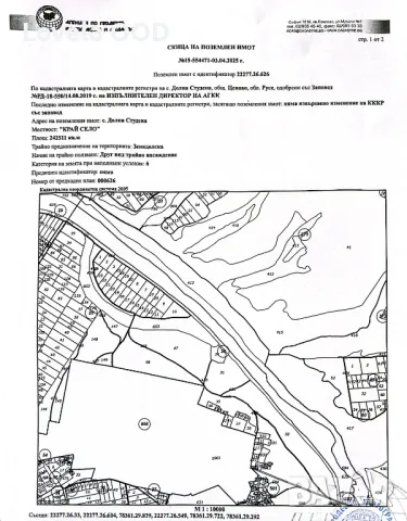 Продава Земеделска земя 242 декара; с. Долна Студена; общ. Ценово, снимка 4 - Земеделска земя - 50271389