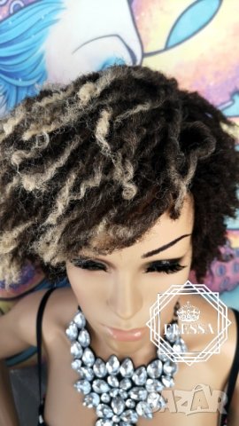 Екзотичен Модел Къса Перука с Расти Цвят Омбре КОД 8233, снимка 6 - Аксесоари за коса - 34163448