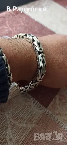 Масивна сребърна гривна , снимка 7 - Гривни - 47869615