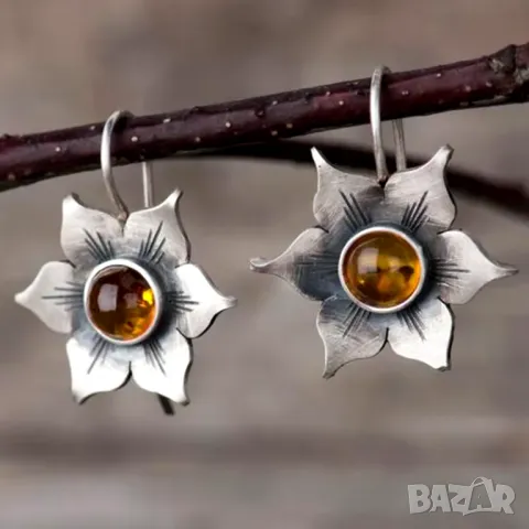 Колие и обици цветя, снимка 1