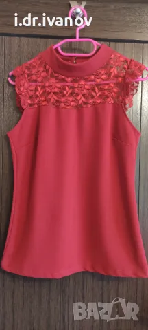 Топ в бордо с дантела  , снимка 1