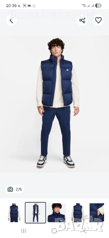 Мъжки елек nike PrimaLoft puffer vest blue, снимка 2 - Якета - 52250231