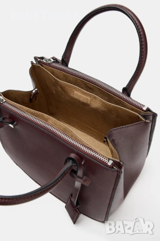 ЗАРА Дамска мини градска чанта/ ZARA Mini city bag, цвят бордо, снимка 4 - Чанти - 53603517