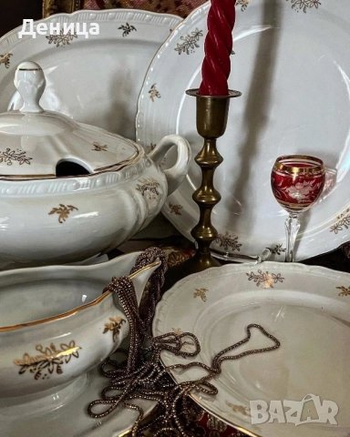 MSB Czechoslovakia 1935-1945 Класиката е винаги на мода⚜️ Бяло и злато с елегантен релеф⚜️ , снимка 10 - Сервизи - 52832483