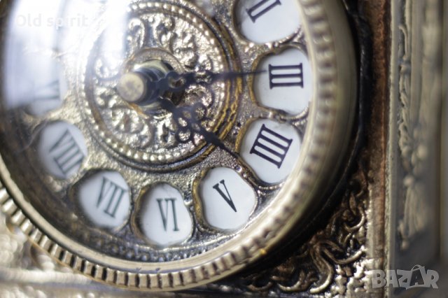 Антикварен каретен часовник от позлатен бронз, снимка 4 - Колекции - 39122460