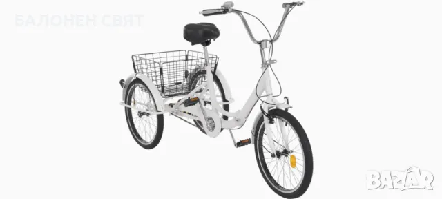 20 цола Велотриколка Сгъваемо колело с 3 гуми, снимка 3 - Велосипеди - 47670449
