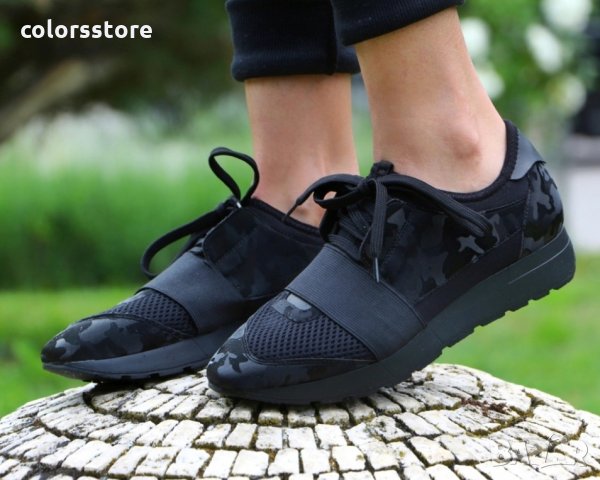 Равни маратонки - черен камуфлаж  код L1007-2