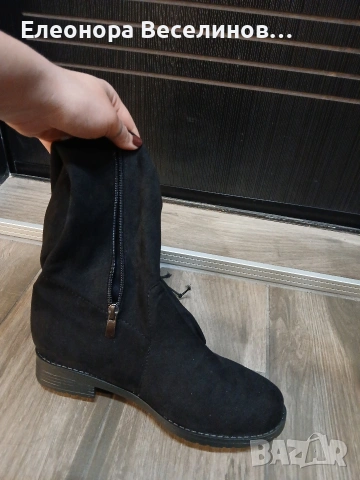 Велурени ботуши над коляното 