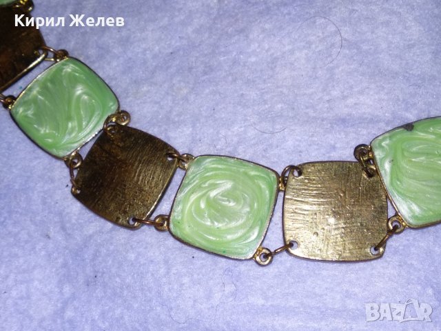 ЕФЕКТНА ЗЛАТИСТА с ЕМАЙЛ-ЛАК ВИНТИДЖ ГРИВНА от НЕРЪЖДАЕМА СТОМАНА с МАГНИТНА ЗАКОПЧАЛКА 11872, снимка 9 - Гривни - 41761560