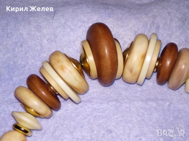 КРАСИВА КАТАЛИНЕНА с ПОЗЛАТЕН БРОНЗ ВИНТИДЖ АРТ ОГЪРЛИЦА КОЛИЕ РЪЧНА ИЗРАБОТКА 15123, снимка 9 - Колиета, медальони, синджири - 41753450