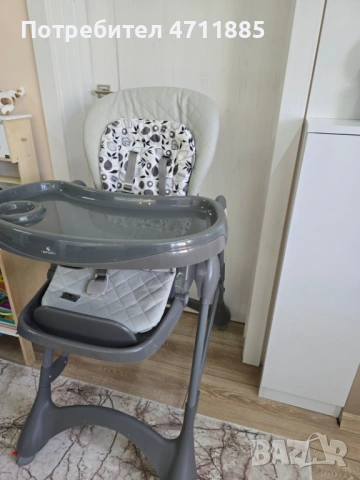 Стол за хранене Lorelli Bellissimo Cool Grey PU Leathe, снимка 5 - Столчета за хранене - 53148854