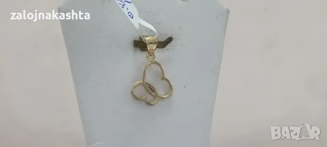 Нова Златна висулка сърце-0,80гр/14кр, снимка 2 - Колиета, медальони, синджири - 47888606