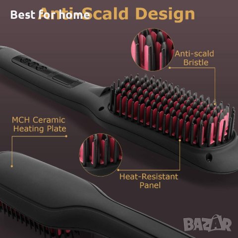 Четка за изправяне и стилизиране на брада и коса JAMIEWIN 3 в 1, снимка 5 - Маши за коса - 41905520