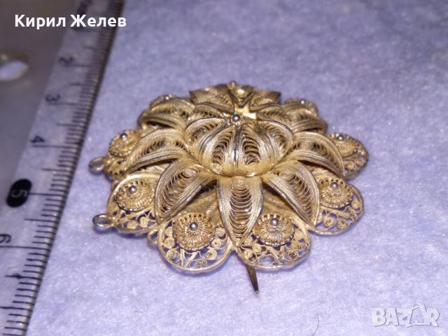 РАЗКОШНА СТАРИННА СРЕБЪРНА ФИЛИГРАННА ФЛОРАЛНА БРОШКА ФИНА МАЙСТОРСКА РЪЧНА ИЗРАБОТКА УНИКАТ 35809, снимка 12 - Антикварни и старинни предмети - 39507059