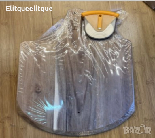 Дървена дъска за пица с уред за лесно рязане, снимка 3 - Други стоки за дома - 52205516