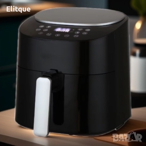 Фритюрник, 1300W, 4.2л., горещ въздух, таймер, до 200°C, Черен/Бял, снимка 5 - Друга електроника - 52853540