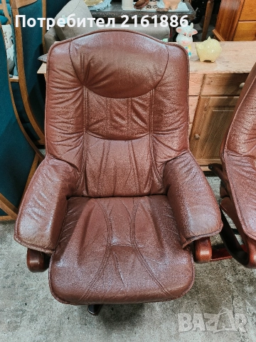 Два броя Relax кресла от естествена кожа , снимка 5 - Дивани и мека мебел - 52754710
