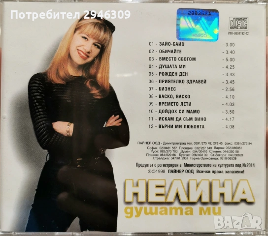 Нелина - Душата ми(1998), снимка 2 - CD дискове - 53048932