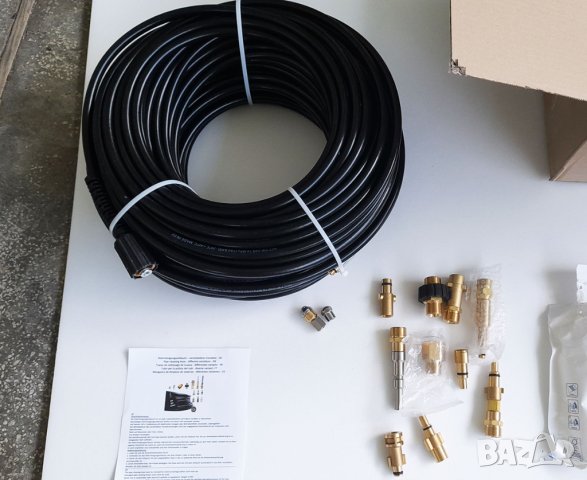 Комплект маркуч 60m за почистване на тръби/канали/сондажи с водоструйки , снимка 6 - Други инструменти - 41016797