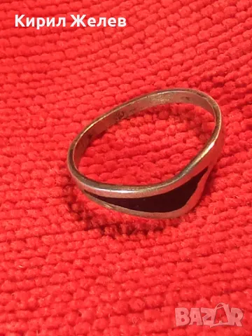 СТАР ЕЛЕГАНТЕН ЕМАЙЛИРАН СРЕБЪРЕН ПРЪСТЕН СРЕБРО ВИСОКА ПРОБА с ПАТИНА РЪЧНА ИЗРАБОТКА 45583, снимка 8 - Антикварни и старинни предмети - 46270058