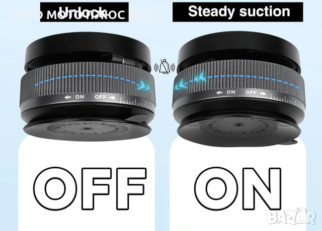 Магнитна стойка за телефон с вакуумно закрепване - 360 градуса, снимка 4 - Аксесоари и консумативи - 53622964