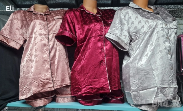 Дамски луксозни сатенени пижами