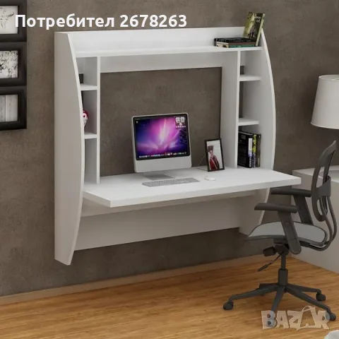 БЮРО BUGLEM ЗА СТЕНА - сглобено  , снимка 3 - Бюра - 56073633