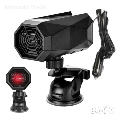 Вентилаторна печка за кола, Mercado Trade, 12V, 150W, Черен