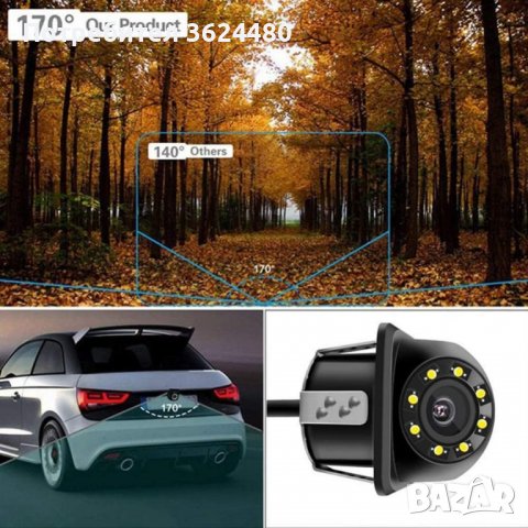 Водоустойчива камера за задно виждане с нощен режим с хоризонтален монтаж, снимка 6 - Аксесоари и консумативи - 39672170