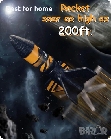 Ракетна установка SainSmart Jr. за деца, 200 фута височина на полет, моторизирана въздушна ракета , снимка 3 - Други - 53704356