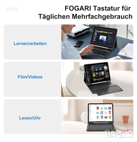 Калъф за таблет + клавиатура iPad Pro 12.9 (6/5/4/3 поколение, снимка 4 - Друга електроника - 52957583