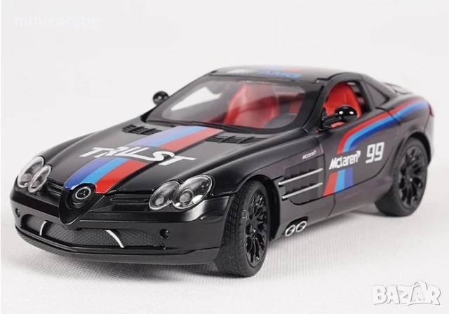 Метални коли Mercedes SLR McLaren – 1:24, светлини, звук, отваряеми елементи, снимка 3 - Колекции - 52320357