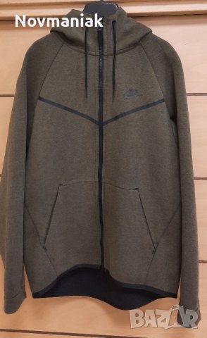 Nike Tch Flc Wr Hoodie Fz Olive-Като Ново, снимка 5 - Спортни дрехи, екипи - 41141317