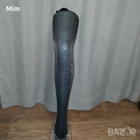 М/L   Черен чорапогащник със сребрист и златист брокат , снимка 3 - Бельо - 44302443