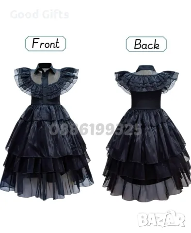 Детска рокля на Wednesday Adams от The Adams Family, Семейство Адамс, снимка 5 - Детски рокли и поли - 47673464