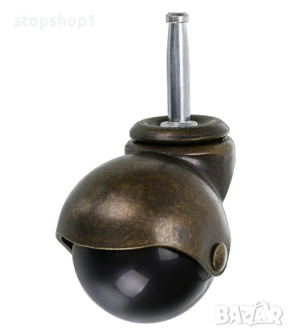 Комплект от 4 въртящи се колела Tovbmup, полипропилен, 50 mm, бронз/черен, снимка 5 - Други - 53827432