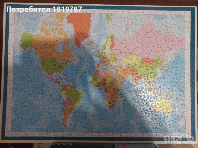 Пъзел 1000 части - карта на света