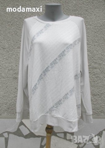 3XL Нова  блуза в бяло и сиво 