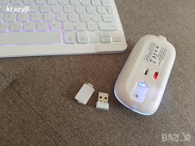 Безжични с RGB подсветка Bluetooth Мишка и клавиатура за TV box / Android box компютър / лаптоп, снимка 6 - Клавиатури и мишки - 52522529