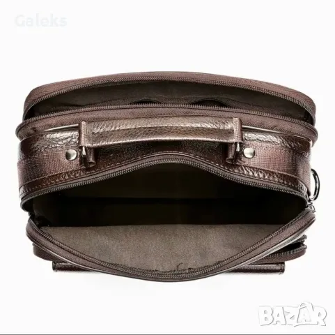 Много Голяма и Функционална Мъжка кожена чанта / Черна естествена кожа!, снимка 7 - Чанти - 50303102