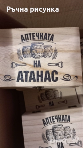 Кутия с шотове - пример "Аптечката на ...Трифон ,Димитър,Иван ,Христо,Стефан ,Йордан,Никулден и друг, снимка 4 - Декорация за дома - 48764888