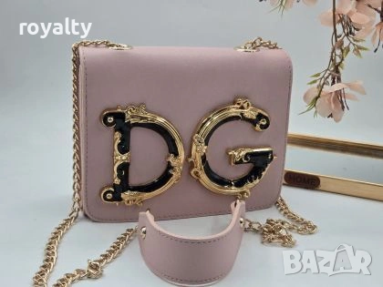 Dolce & Gabbana Нова Розова Кожена Дамска Чанта 