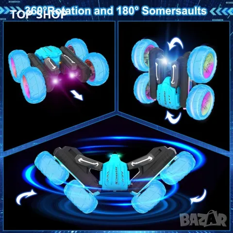 Immver каскадьорска кола за деца 2,4 Ghz радиоуправляема , синя, снимка 5 - Коли, камиони, мотори, писти - 49340589
