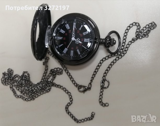 NOUSEG винтидж джобен кварцов часовник с римски цифри+ верижка , снимка 7 - Джобни - 41227257