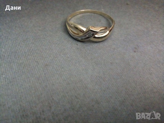 Златен пръстен с диамант, снимка 3 - Пръстени - 35563523