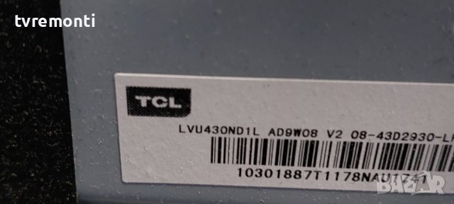 TCON BOARD ,55T32-COF CTRL BD   for TCL U43P6006  43 inc DISPLAY LVU430ND1L , снимка 4 - Части и Платки - 39482405