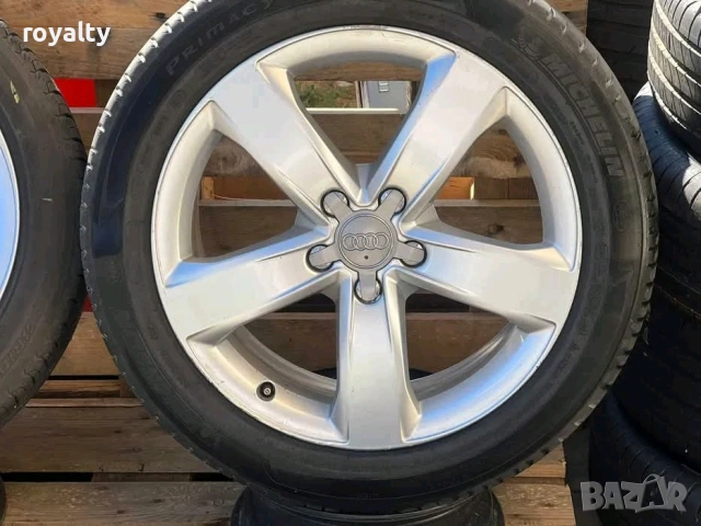 5х112 18 Джанти Оригинални Audi A4 A6 ET 37 J 7.5 Централен отвор 66.5 Подарък Летни Гуми Michelin 2, снимка 2 - Аксесоари и консумативи - 53667546