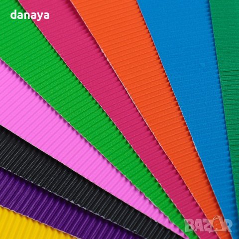 3746 Цветен гофриран картон А4 за декорация и крафт изкуство, снимка 2 - Ученически пособия, канцеларски материали - 41159359