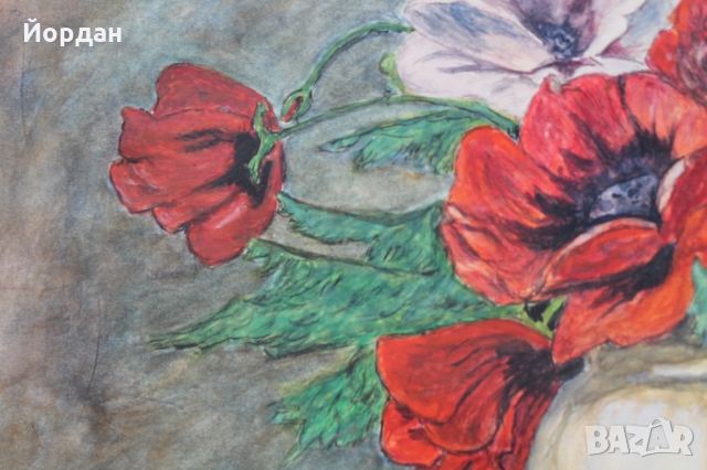 Немска картина смесена техника , снимка 3 - Антикварни и старинни предмети - 36053497