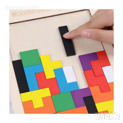 3541 Монтесори пъзел Дървен тетрис, снимка 3 - Образователни игри - 44793495
